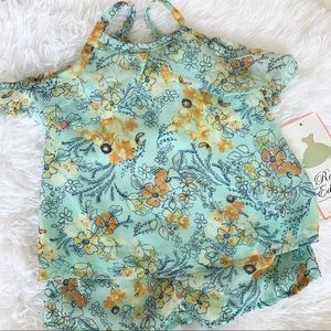❤️ NWT Rare Editions Mint Floral Chiffon Set